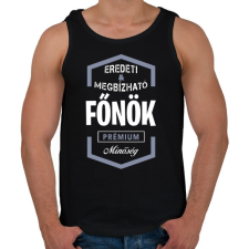 PRINTFASHION Főnök prémium minőség - Férfi atléta - Fekete atléta, trikó