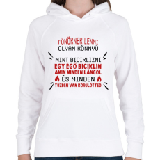 PRINTFASHION Főnöknek lenni olyan könnyű - Női kapucnis pulóver - Fehér