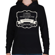 PRINTFASHION Főnyeremény - Női kapucnis pulóver - Fekete