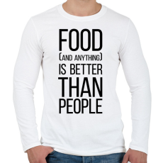 PRINTFASHION Food is better than people - Férfi hosszú ujjú póló - Fehér