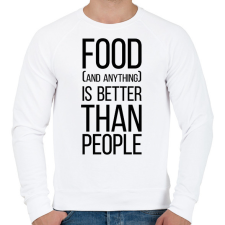 PRINTFASHION Food is better than people - Férfi pulóver - Fehér férfi pulóver, kardigán