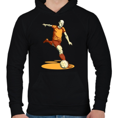 PRINTFASHION Football  - Férfi kapucnis pulóver - Fekete