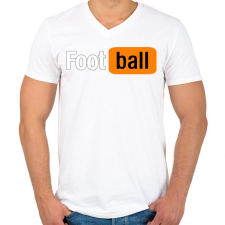 PRINTFASHION football - Férfi V-nyakú póló - Fehér férfi póló
