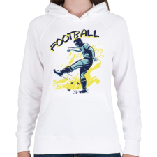 PRINTFASHION Football sport - Női kapucnis pulóver - Fehér női pulóver, kardigán