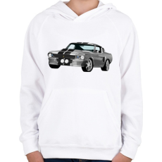 PRINTFASHION Ford Mustang - Gyerek kapucnis pulóver - Fehér