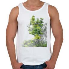 PRINTFASHION Forest & Girl - Férfi atléta - Fehér