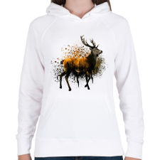 PRINTFASHION forest in deer - Női kapucnis pulóver - Fehér női pulóver, kardigán