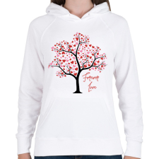 PRINTFASHION Forever Love - Női kapucnis pulóver - Fehér női pulóver, kardigán