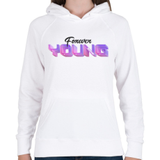 PRINTFASHION foreveryoung - Női kapucnis pulóver - Fehér