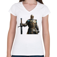 PRINTFASHION ForHonor - Női V-nyakú póló - Fehér női póló