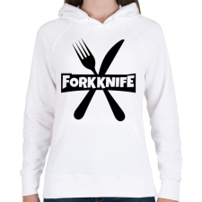 PRINTFASHION Forkknife - Női kapucnis pulóver - Fehér női pulóver, kardigán