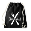 PRINTFASHION Forkknife - Sportzsák, Tornazsák - Fekete