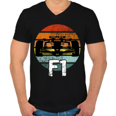 PRINTFASHION Forma1 - Férfi V-nyakú póló - Fekete
