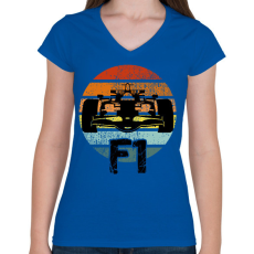 PRINTFASHION Forma1 - Női V-nyakú póló - Királykék