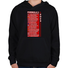 PRINTFASHION Forma 1 2023 versenyzők 006 - Gyerek kapucnis pulóver - Fekete