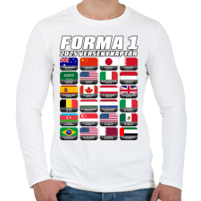 PRINTFASHION Forma 1 2025 versenyek - Férfi hosszú ujjú póló - Fehér férfi póló