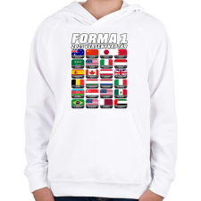 PRINTFASHION Forma 1 2025 versenyek - Gyerek kapucnis pulóver - Fehér gyerek pulóver, kardigán