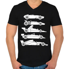 PRINTFASHION Forma 1 fejlődés - Férfi V-nyakú póló - Fekete férfi póló
