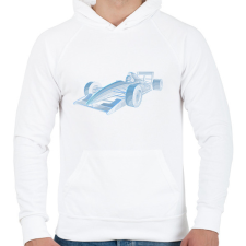 PRINTFASHION Forma 1 - Férfi kapucnis pulóver - Fehér férfi pulóver, kardigán