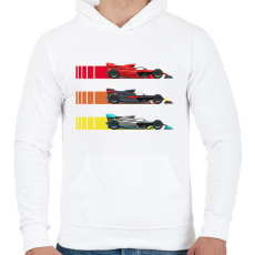 PRINTFASHION Forma 1 - Férfi kapucnis pulóver - Fehér