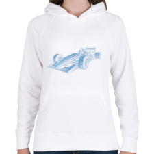 PRINTFASHION Forma 1 - Női kapucnis pulóver - Fehér női pulóver, kardigán