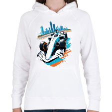 PRINTFASHION Forma 1 - Női kapucnis pulóver - Fehér női pulóver, kardigán