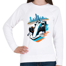 PRINTFASHION Forma 1 - Női pulóver - Fehér női pulóver, kardigán