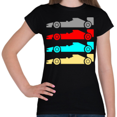 PRINTFASHION forma 1 verseny autók - Női póló - Fekete