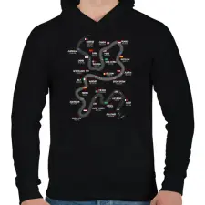 PRINTFASHION Forma 1 - Versenynaptár 2026 - Férfi kapucnis pulóver - Fekete férfi pulóver, kardigán