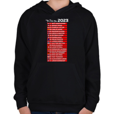 PRINTFASHION Forma 1 Versenyzők 005 - Gyerek kapucnis pulóver - Fekete