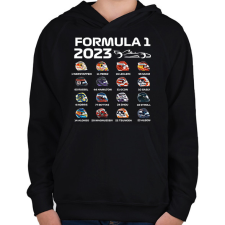 PRINTFASHION Forma 1 Versenyzők - Gyerek kapucnis pulóver - Fekete gyerek pulóver, kardigán