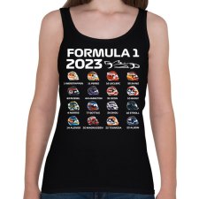 PRINTFASHION Forma 1 Versenyzők - Női atléta - Fekete női trikó