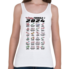 PRINTFASHION Formula 1 - 2024 versenynaptár (fekete) - Női atléta - Fehér női trikó