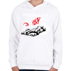 PRINTFASHION Formula 1 - Gyerek kapucnis pulóver - Fehér