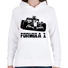 PRINTFASHION Formula 1 - Női kapucnis pulóver - Fehér női pulóver, kardigán
