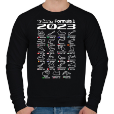 PRINTFASHION Formula 1 versenynaptár 2023 - Férfi pulóver - Fekete férfi pulóver, kardigán