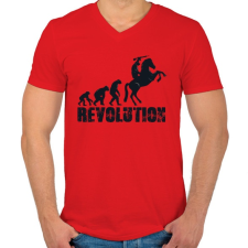 PRINTFASHION Forradalom - Férfi V-nyakú póló - Piros férfi póló