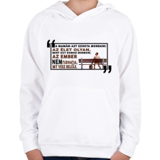 PRINTFASHION Forrest Gump bonbon - Gyerek kapucnis pulóver - Fehér gyerek pulóver, kardigán