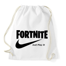 PRINTFASHION Fortite Just Play It Fekete - Sportzsák, Tornazsák - Fehér tornazsák