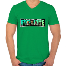 PRINTFASHION Fortnite11 - Férfi V-nyakú póló - Zöld férfi póló