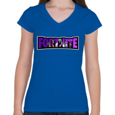 PRINTFASHION Fortnite7 - Női V-nyakú póló - Királykék női póló
