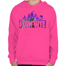 PRINTFASHION Fortnite #1 - Gyerek kapucnis pulóver - Fukszia