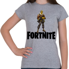 PRINTFASHION Fortnite #7 /Black/ - Női póló - Sport szürke