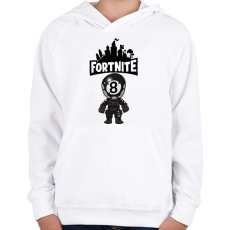 PRINTFASHION Fortnite 8ball skin - Gyerek kapucnis pulóver - Fehér