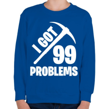PRINTFASHION Fortnite - 99 Problems - Gyerek pulóver - Királykék gyerek pulóver, kardigán