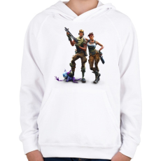 PRINTFASHION Fortnite Battle Royale Bajnokok - Gyerek kapucnis pulóver - Fehér