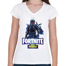 PRINTFASHION Fortnite battle royale shogun - Női V-nyakú póló - Fehér