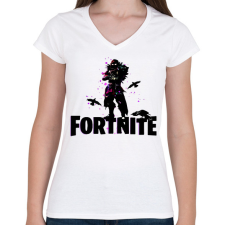 PRINTFASHION Fortnite Character - Női V-nyakú póló - Fehér női póló