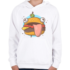 PRINTFASHION fortnite Durr Burger - Gyerek kapucnis pulóver - Fehér