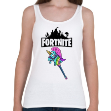 PRINTFASHION Fortnite Egyszarvú csákány - Női atléta - Fehér női trikó